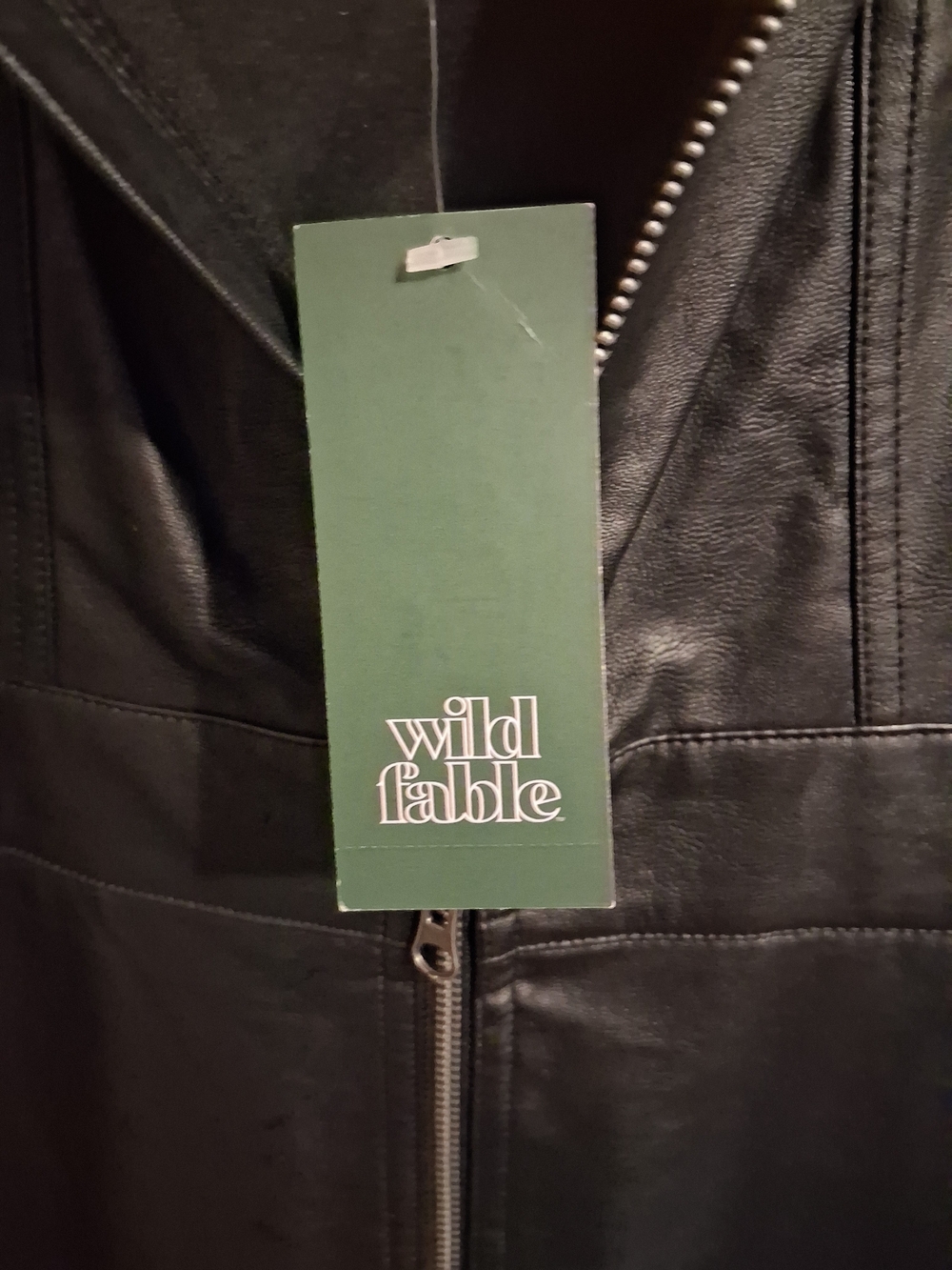 Wild Fable Black Faux Leather Zip-Front Mini Dress - Picture 3 of 4